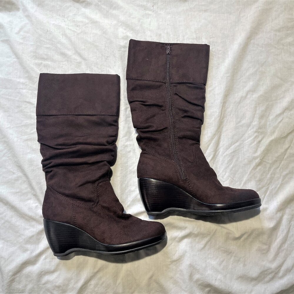 So Real So Right Womens Impulse Brown Suede Leather Side Zip Boots Size 8.5